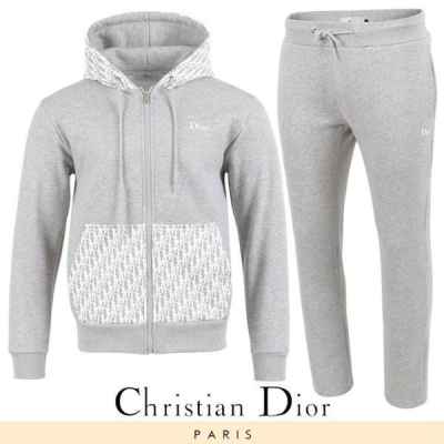 디* 오블리크 배색 후드 집업 셋업 기모 원단