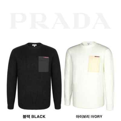 프** 가슴포켓 라운드 니트