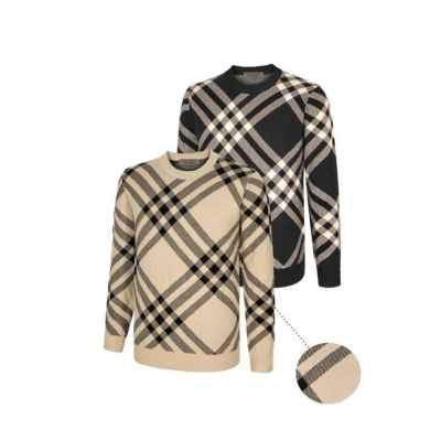 버** 사선체크 니트