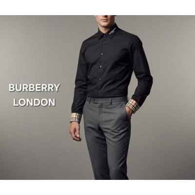 버** 브라운 라벨 모던 런던 가죽소매라인 셔츠