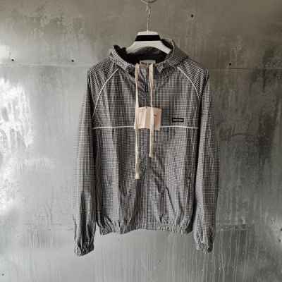 미*** 체크 테크니컬 패브릭 봄버 자켓