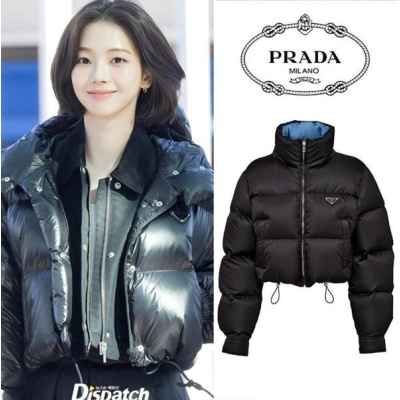 프** 크롭 카리나 덕다운 패딩