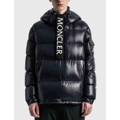 모리 로고 포포버 후드 다운 재킷