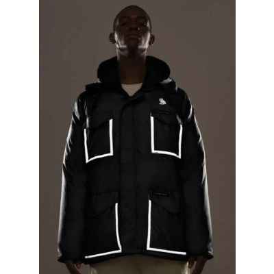 캐* x ovo 콜라보 리플렉티브 덕다운 패딩(오버핏)