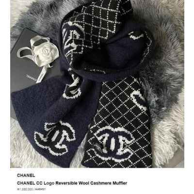 샤* CC 로고 리버서블 캐시미어 머플러