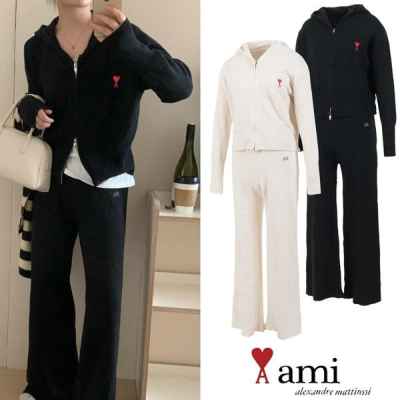 아* 후드 집업 니트 셋업