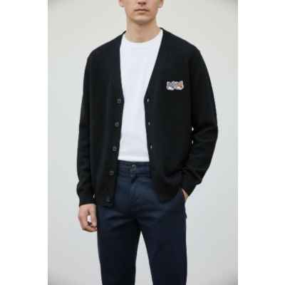 메* 키츠네 투폭스헤드 V넥 울가디건수입풀