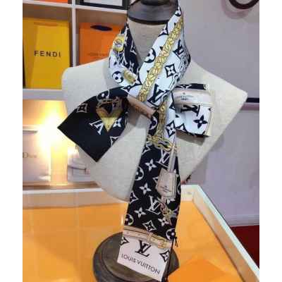 루* 모노그램 컨피덴셜 방도 스카프 (블랙)