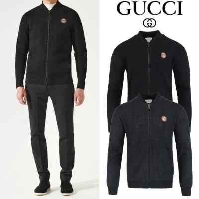 구* 골드스틸 레더 램스울 니트 집업