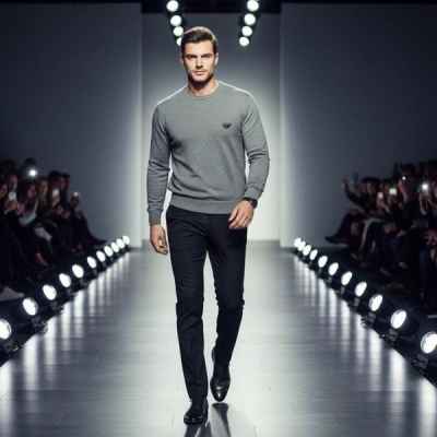 프** 100 울 크루넥 니트