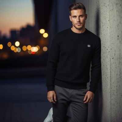 셀** 100 울 크루넥 니트