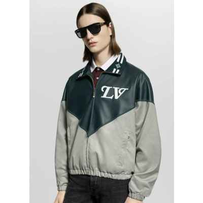 루* 가죽 배색 자켓