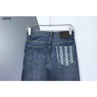 루* 스트라이프 로고 데님진