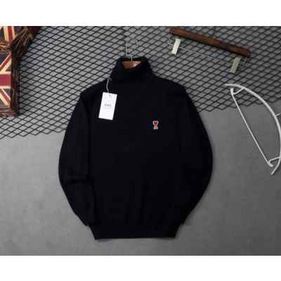 아* 스몰패치 로고캐시 목폴라 니트수입풀(남녀공용)