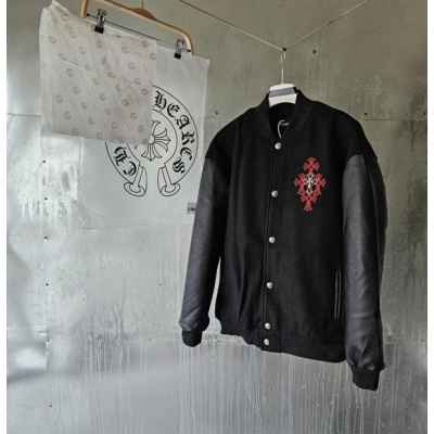 크* 레더 바시티 자켓