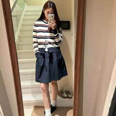 미*** 배색 스트라이프 가디건