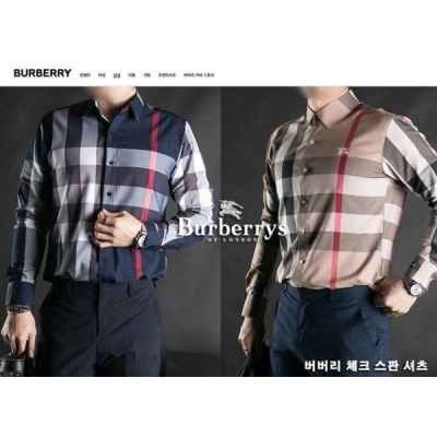 버** 체크 스판 셔츠