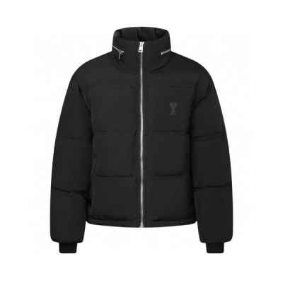 아* M1111 레더 로고 다운 패딩