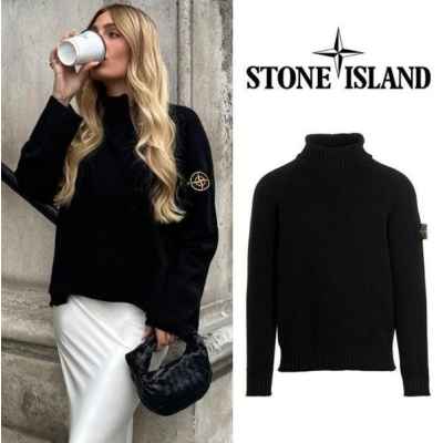 스* 패치 커플 울니트 터틀넥