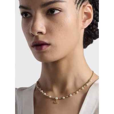 디* 진주 스톤 목걸이