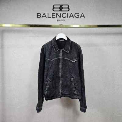 발**** 사선 스티치 투웨이 데님 자켓