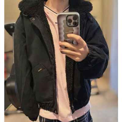 슈** 시어링 봄버 데님 자켓