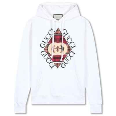 구* 체크 후드 스웨트 후드티