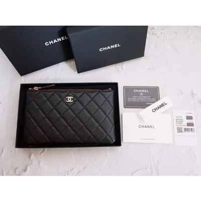 샤* 고급 박스 캐비어 파우치 클러치 금장 스몰