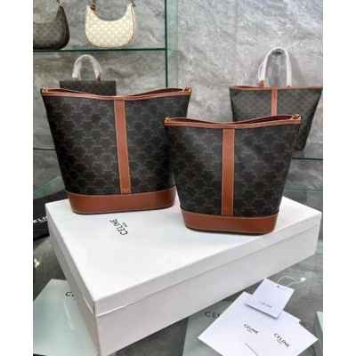 셀** 트리옹프 캔버스&카프스킨 버킷백