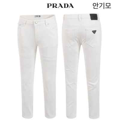 프** 안기모 화이트 슬림 일자 베이직 팬츠