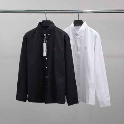 아* 스몰하트자수 오버 코튼 셔츠