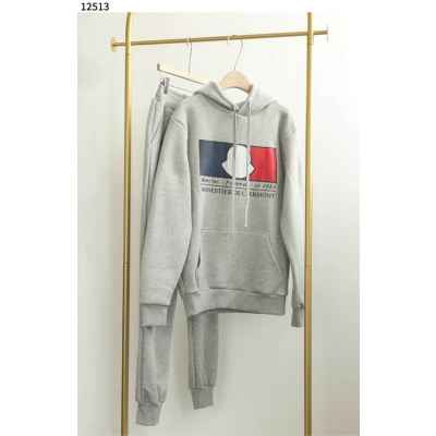 삼색 프린팅 코튼 기모 후드 조거셋