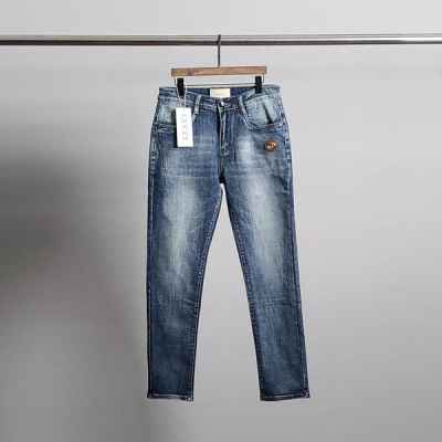 구* 캣프린트 워싱 청바지