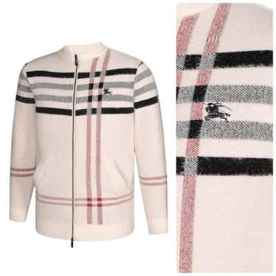 버** 클래식 체크패턴 집업니트