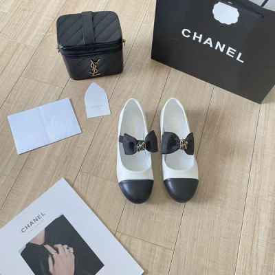 샤* cc 리본 메리제인 플랫슈즈 화이트블랙