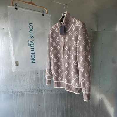 루* 모노그램 울 니트 집업 가디건