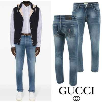 구* 자가드 버티컬 자수 융기모 슬림진