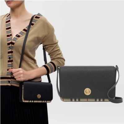 버** 스몰 레더 빈티지 체크 크로스백