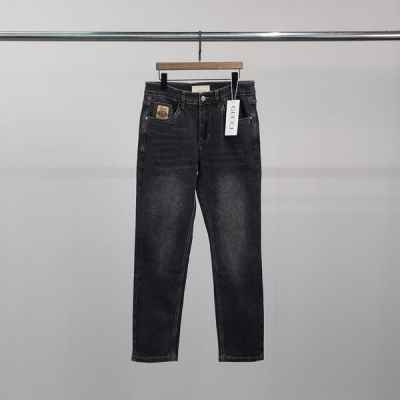 구* 포켓 로고자수 흑 청바지