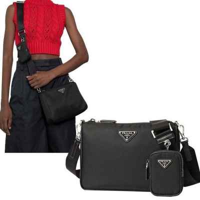 프** 고급 리 나일론 메신저 크로스백