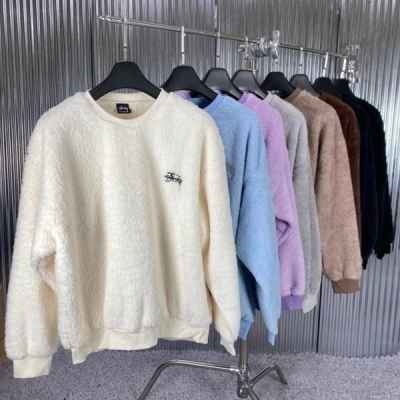 스** 양털 자수 맨투맨