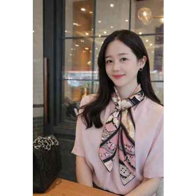 루* 핑크 레오파드 스카프