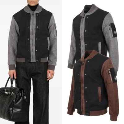 필* 스틸 니트 레이어드 자켓