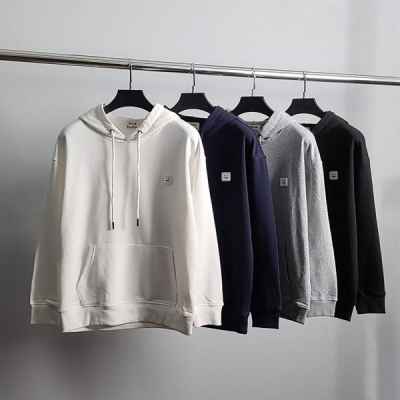 아** 화이트와펜 코튼 후드티