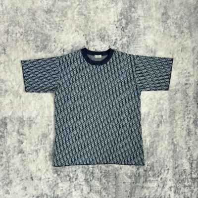 디* 콘트라스트 오블리크 캐주얼 니트 반팔티셔츠  수입  프리미엄