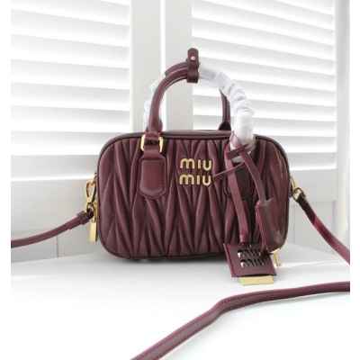 미*** 고급 아르카디 마테라세 토트백 버건디