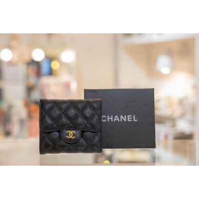 샤* 고급 클래식 반지갑 금장 캐비어