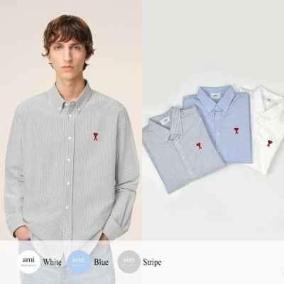 아* 드 꾀흐 체인 자수 옥스포드 셔츠