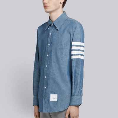 톰* 4바 블루 샴브레이 셔츠