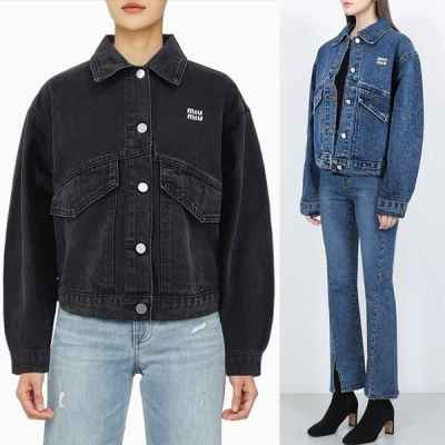 미*** 영문로고 데님자켓